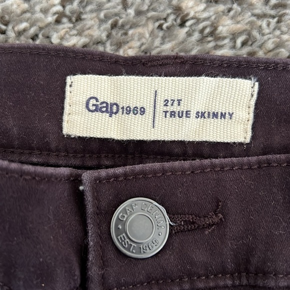 Gap Brown True Skinny Moto Pants, 27T Tall - Picture 3 of 4
